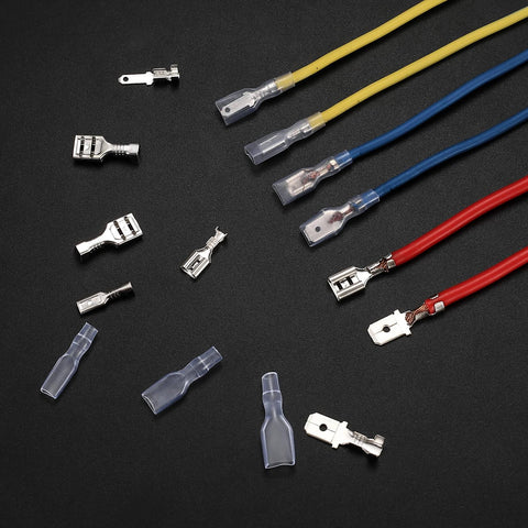 360 Pcs Spade Wire Connectors Kit For Car Audio And Electrical Wiring 2.8mm 4.8mm 6.3mm Quick Splice Crimp Terminals
