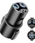 J1772 To Tesla Adapter Slick EV Charger Connector For Model 3 Y S X And Cybertruck showing multiple angle views.
