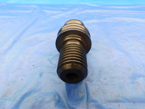 Top Notch 45 Degree Ansi Style Retention Knob And Pull Stud designed for heavy shop work, black metal, side view on blue background.