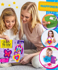 Mother and daughter with kids sewing kit for beginners 6 easy DIY felt crafts for girls aged 4 5 6 7 8 unicorn purse and more
