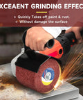 Nonwoven Flap Wheel For Surface Conditioning 120 Grit Drum polishing metal with sparks
