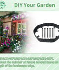 Easy Install Garden Edging Border With Anchoring Spikes For DIY Yard Landscaping, Plastic Landscape Border Imitation Stone Look, Black