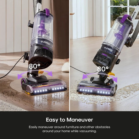 Eureka FlexReach Bagless Vacuum With Lift-Away Wand And Swivel Base For Stairs Upholstery And Hardwood. Powerful Suction Corded Cleaner For Whole House Deep Cleaning Dust Pet Hair. Versatile Stick And Canister Combo Made Easy For Every Room In Your Home