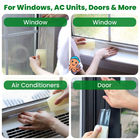 Heavy Duty Window Weather Sealing Tape Kicks Those Nasty Drafts Straight Out Of Your Home Seals Window Air Conditioner Gaps Tight in use on various surfaces.