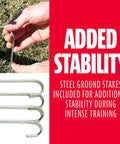 Steel ground stakes for Multi Angle Baseball Pitch Return Net With Integrated Strike Zone 55 By 36 Inch Frame backyard training