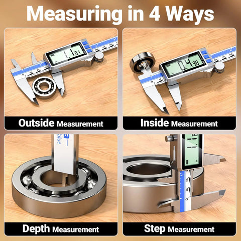 Heavy Duty Digital Caliper Eight Inch Rechargeable Stainless Steel Gauge With Type C Charging Port Auto Power Off Precision Measuring Tool Straight Up Gonna Nail Every Cut For Busy Makers