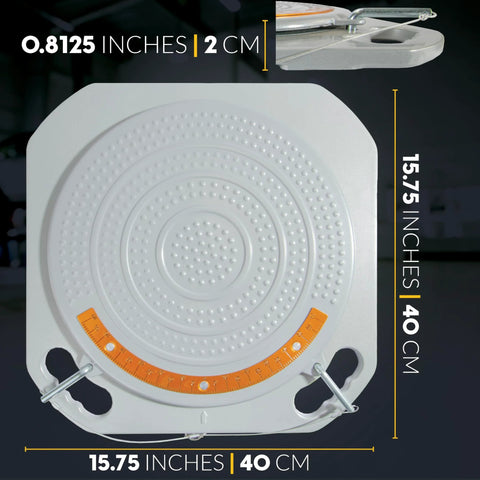 Amazon Autosolo wheel alignment turn plate, white low-profile plate with brass dial, 4-ton capacity per plate