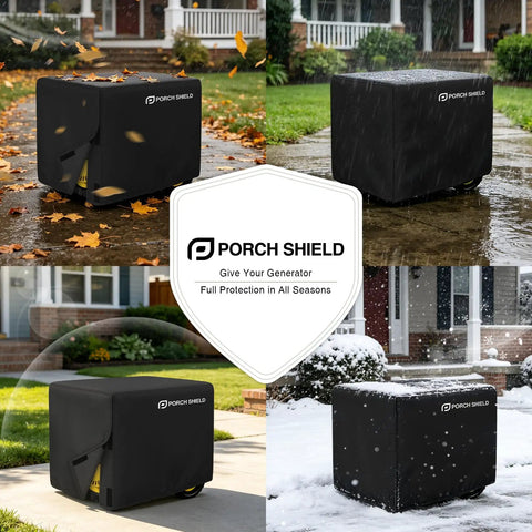 Heavy Duty Generator Cover For 5k To 10k Watt Rigs Built Different With All Weather Armor and Rainproof Shielding in various outdoor settings.