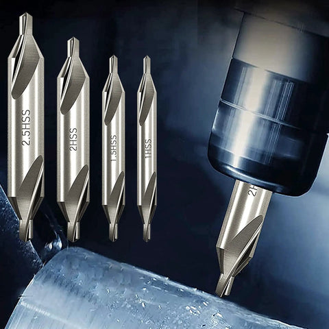 7 Piece Center Drill Bit Set M2 HSS 60 Degree Countersink Tools With Protective Case For Lathe And Metalworking Pro Grade Durable