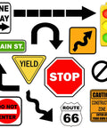 Road Sign Wall Decals For Kids Room Street Sign Decor Stickers Do Not Enter Stop Sign One Way Traffic Light Yield Caution Construction Route 66 Main Street Signs For A Dope Bedroom Decor Boys Room