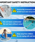 Important safety instructions for Top Tier 2000 Watt Titanium Immersion Water Heater with warnings and usage tips.