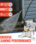 Seven Eighths Inch Shaft Vertical Pressure Washer Pump 3000 PSI At 2.5 GPM Replacement with spray action and performance icons