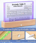 Periodic Table Display With Real Elements Inside, Upgraded Cordless Rechargeable Acrylic Table With 7 Color Led Lights And 83 Real Samples