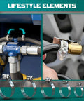Image showing the 20 Piece Heavy Duty Stainless Steel Hose Clamp Set For Plumbing Automotive Fuel Lines And Mechanical Use Adjustable Worm Gear Clamps 6mm To 51mm Size Range Durable Rustproof Corrosion Resistant in use on pipes and tubing, highlighting the clamps securing hoses in various mechanical applications.