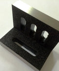 Cast iron slotted angle plate, 3 x 2 x 2.5 in, black textured finish