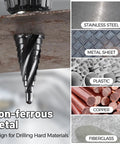 Workhorse M35 Step Drill Bit 1/8 To 1/2 Inch TiAlN Coated Four Spiral Flute drilling metal sheet
