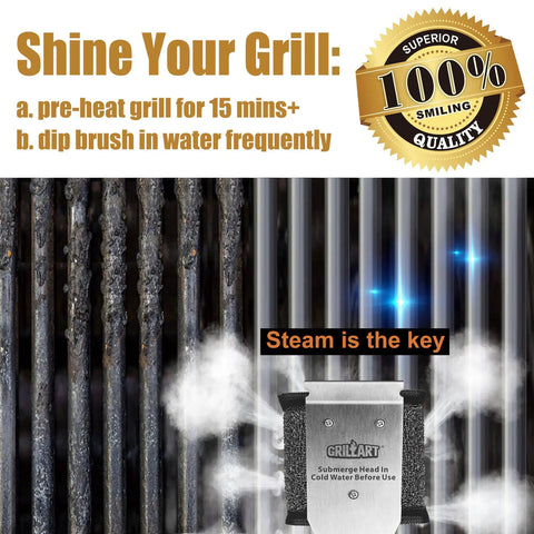 Bristle Free Grill Brush For Outdoor Grills No Wire Bristles Safe Clean With Replaceable Head Scraper Tool And BBQ Cleaning Kit steaming grill