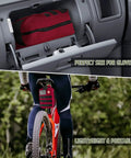 170 Piece Survival First Aid Kit With Trauma Gear And Emergency Medical Supplies in red MOLLE pouch fitting in glove box and bike frame