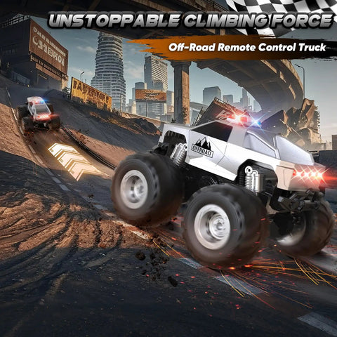 All Terrain Remote Control Truck Beast With 360 Degree Spins And Lights Rechargeable RC Car For Kids Ages Four To Twelve