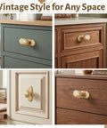 10 Pack Vintage Cabinet Knobs With Backplates In Brushed Brass on assorted kitchen cabinets and drawers