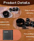 Leather Circle Cutter Tool Set 31 Piece Pro Grade Punch Kit With High Carbon Steel Round Dies in storage case and cushion pad.