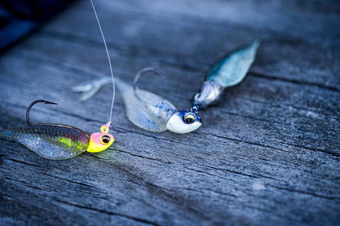 Crappie Jig Heads Multi Pack With Realistic Head Design And Sharp Hooks For Solid Hookups In One Eighth Ounce Size With Size Two Hooks