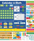 Pocket Chart Classroom Calendar Set For Circle Time And Math Center With Counting Addition Subtraction Games For Preschool Toddlers And Homeschool Daily Math Activities Must Have showing calendar grid, number cards, and math tools