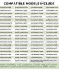 Dishwasher model compatibility list for Rock Solid Dishwasher Inlet Sump For Pump Replacement WD18X10008 Hella.