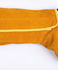 Split Cow Leather Welding Spats With Heat Resistant Boot Covers For Welders shown in side view