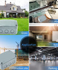 Image of Rugged Weatherproof Outdoor Junction Box IP66 Enclosure 125x86x62mm Waterproof PVC And ABS Project Box in various outdoor settings.