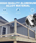 Deck with 101 Pack 26 Inch Hollow Aluminum Deck Balusters For Railing And Fencing, Rust Resistant Powder Coated Spindles.