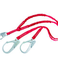 Pro Stop 6 Foot Twin Leg Shock Absorbing Lanyard With Center Snap Hook And Self Locking Steel Rebar Hooks At Each Leg End 100 Percent Tie Off