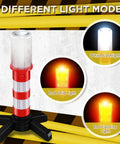 6 Piece Emergency Roadside Flares Kit With LED Safety Strobe Lights in three light modes display