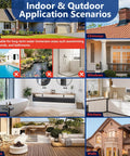 Indoor and outdoor application scenarios for Heavy Duty Clear Waterproof Sealant 35 Ounce Slick Water Based Coating.