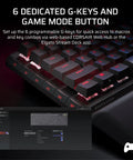 Goated 96 Percent Wireless Mechanical Gaming Keyboard With Compact Tkl Body Full Color Lcd Screen Rotary Knob Six Custom Keys Us Qwerty Black showing 6 G-keys for macros.