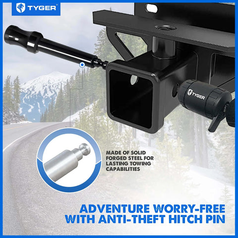 Beefy Hitch Lock Pin With Locking Key For 2 Inch Receivers, 5/8 Inch Pin, Weatherproof Anti Theft, Heavy Duty Security Lock installed