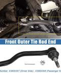 Two Pack Beefed Up Front Outer Tie Rod End Links For Nissan Altima 2007 To 2015, Nissan Maxima 2009 To 2018, And Nissan Murano 2009 To 2012, Suspension Steering Tie Rod Ends ES800357 ES800358 Replacement Pair. Installed front outer tie rod end with boot and hardware