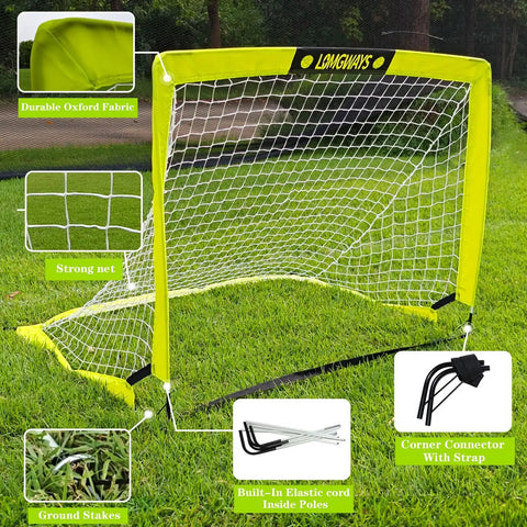 Portable 4x3 Soccer Goal For Backyard With Pop Up Net Ground Stakes And Carry Bag Easy Setup For Backyard Court Or Field