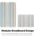 Dope Diy Electronics Kit Packaged With Two Full Size And Two Half Sized Breadboards Alongside A Smooth Switching Usb C Power Unit For Quick Prototyping And No Sweat Circuit Building, featuring modular design.