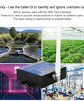 Real Deal 4G GSM Gate Opener With Super Smooth Cell Phone Access Control and Text Commands for Zero Stress secure living and wireless relay switch shown on surface.