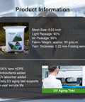 4x10 Ft Garden Bug Barrier Netting For Pest Protection, product details with UV-stable HDPE and mesh size shown