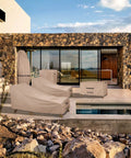 Waterproof Patio Lounge Chair Cover Set Heavy Duty Outdoor Chaise Lounge Covers 2 Pack 80L X 28W X 30H Inches Weatherproof Wind Resistant With Dual Air Vents showcasing sand color on a modern patio scene