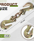 No Nonsense Heavy Duty Double Clevis Slip Hooks 2 Pack with 7.87 inch length and 2.56 inch width in alloy steel.
