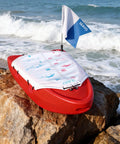 Spearfishing Float Boat With Carry Straps Foldable Flagpole And Compact Storage Red Buoy For Serious Diving And Snorkeling