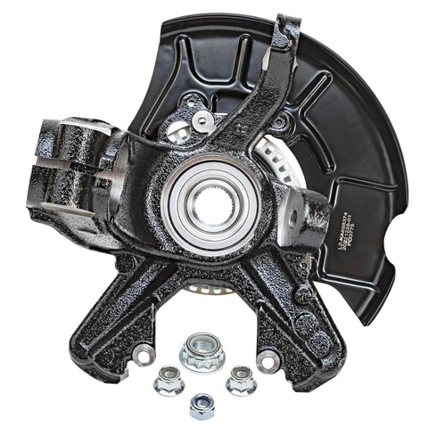 Front 2 Piece Steering Knuckles With Wheel Hub Bearing Assembly For Volkswagen Beetle Golf Jetta Replacement Kit, black metal