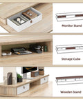 Electric Sit-Stand Standing Desk With Two Drawers, Adjustable Height From 28.3 To 47.2 Inches, 48 By 24 Maple Top, Storage Features