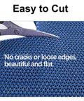 Drainage Non Slip Floor Mat 3x10 Ft Heavy Duty PVC Mesh Drainage Rug for wet areas being cut with scissors