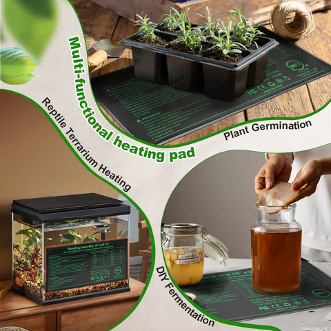 Heat Mat For Seed Starting With Built In Digital Controller And LED Display Two Pack 10 By 20.75 Inch Plant Heating Pad With Thermostat For Indoor Germination Hydroponics Waterproof