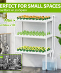 Hydroponics Growing System With Wheels A 3 Tier Vertical Garden Kit For 108 Plant Sites Made With Food Grade PVC Pipes Water Pump