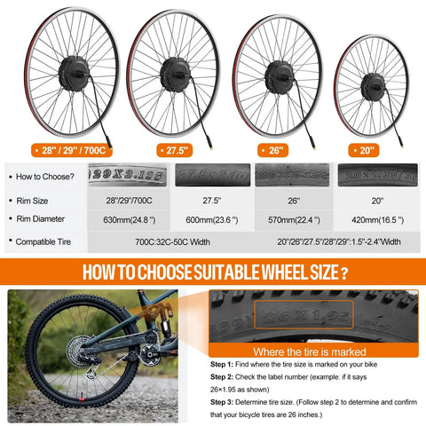 48V 500W 750W Ebike Conversion Kit With Rear Hub Motor For 20 In 26 In 27.5 In And 700C Wheels Disc And V Brake Compatible Includes Display And Optional Battery Geared Brushless Motor For Cassette